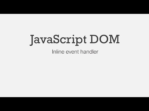 DOM Manipulation: Inline event handler
