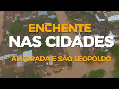 ENCHENTE NAS CIDADES DE ALVORADA E SÃO LEOPOLDO NO RIO GRANDE DO SUL DEVIDO AS FORTES CHUVAS
