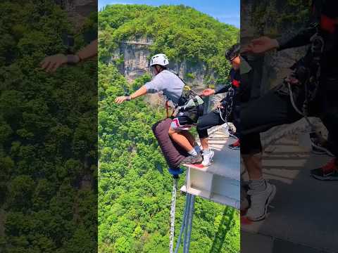 Heart pounding bungee jumping fun 🙃 #adventure #shorts