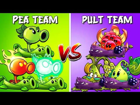 PvZ2 Team PEA & VINE vs PULT & VINE - Which Team Plant Will Win ?