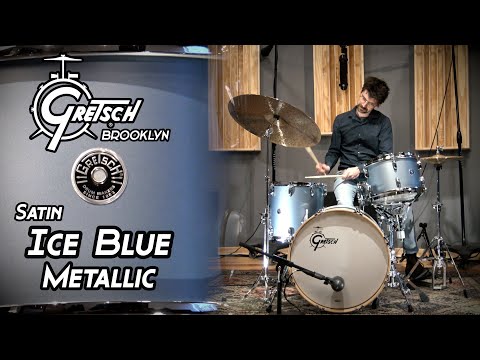 Too Cool! GRETSCH Brooklyn Drum Kit in Satin Ice Blue Metallic
