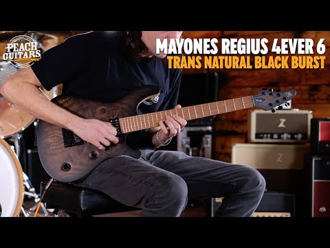 Mayones Regius 4Ever 6 - Birdseye Maple - Trans Natural Black Burst Satin image 12