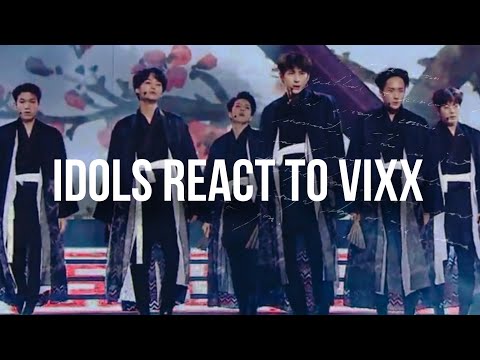 EXO, BTS, Seventeen, Wanna One, Red Velvet react to VIXX 빅스 "Shangri-La (Wind of Starlight)" in 2017