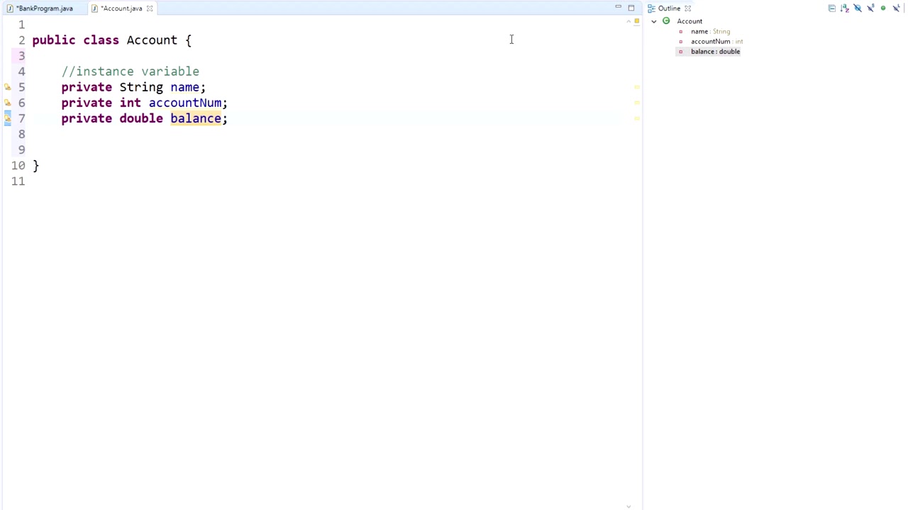 Java Programming Tutorial   14  Creating a Class, Instance Variables, and a Constructor