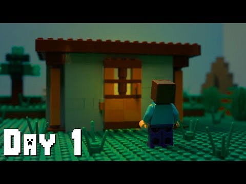 LEGO Minecraft Survival Day 1 (Stop Motion Animation)