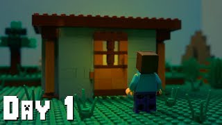 LEGO Minecraft Survival Day 1 (Stop Motion Animati