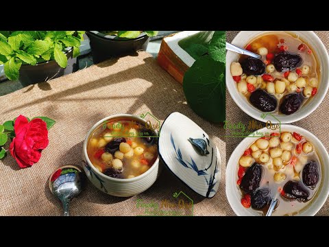 CÁCH NẤU CHÈ HẠT SEN KHÔ TÁO ĐỎ, KỶ TỬ THANH MÁT KHÔNG BỊ SƯỢNG