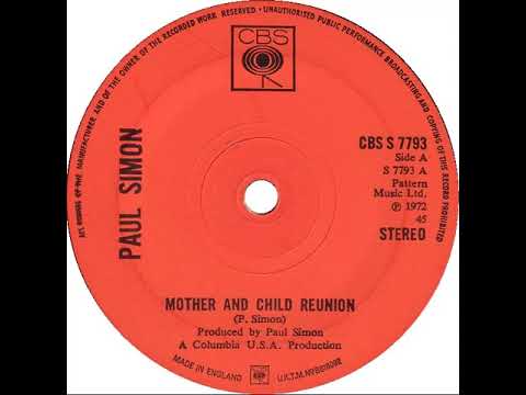 UK New Entry 1972 (36) Paul Simon - Mother And Child Reunion