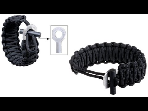 The Friendly Swede Paracord-Überlebensarmband mit Feuerstarter und scharfes Mini-Messer