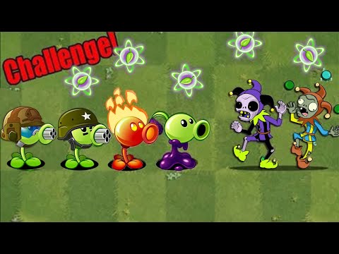 PvZ 2 Challenge - All Peashooters Vs Jester Zombie (v9.2.1)
