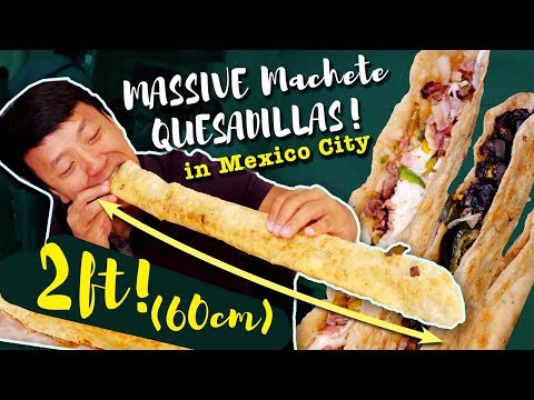 MASSIVE MACHETE QUESADILLAS & BEST Fried Tacos! Mexico City Street Food Tour