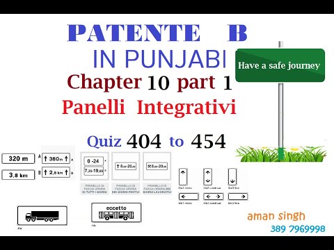 Punjabi Driving Licence B Chapter 10 Part 1 SUPPLEMENTARY PANELS