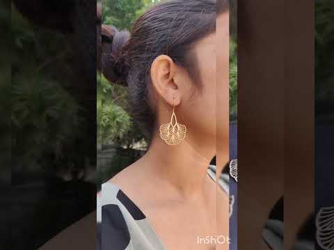 Boho Chic Layered Flower Brass Earrings with Intricate Detailing