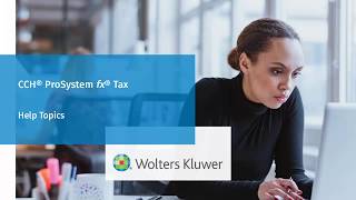 CCH® ProSystem fx®: Help Topics