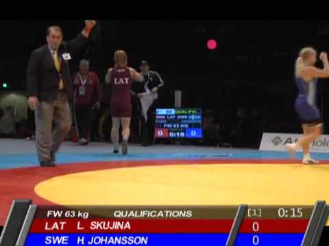 European wrestling Championships 2011, 63 kg. Laura Skujina LAT - Hanna Johansson SWE