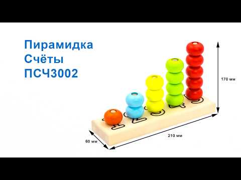 Миниатюра изображения товара Развивающий игровой набор Alatoys Пирамидка. Счеты / ПСЧ3002