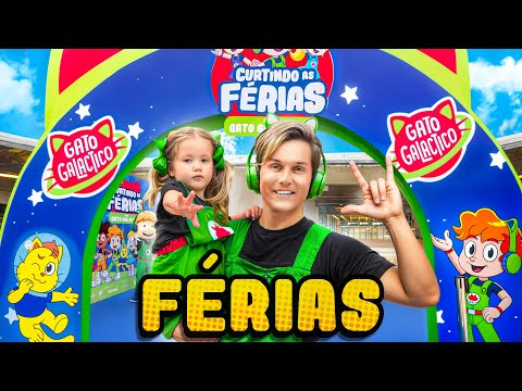BEBÊ SARA e RONI Visitam o PARQUE de FÉRIAS do GATO GALACTICO