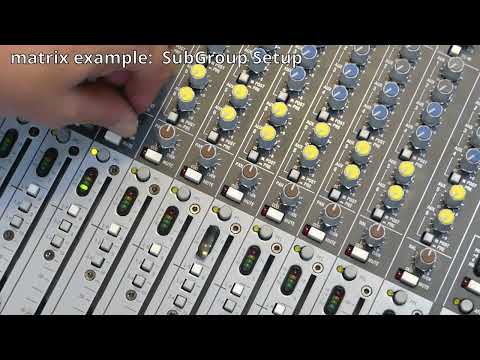 What is an audio matrix on a mixing console (analog vs. digital)