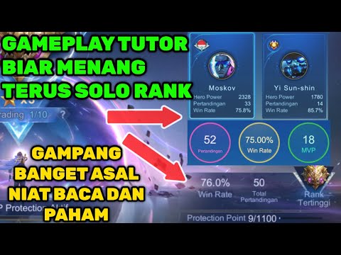 GAMEPLAY MOSKOV BEGINI CARA SOLO PUSH RANK 50 MATCH AUTO MYTHIC HANYA DENGAN MM ~ Mobile Legends