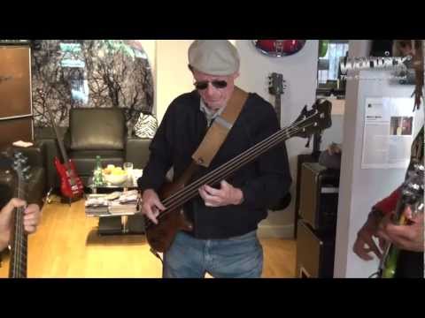 Jack Bruce, TM Stevens and Mordy Ferber jamming in the Warwick Custom Shop, NY