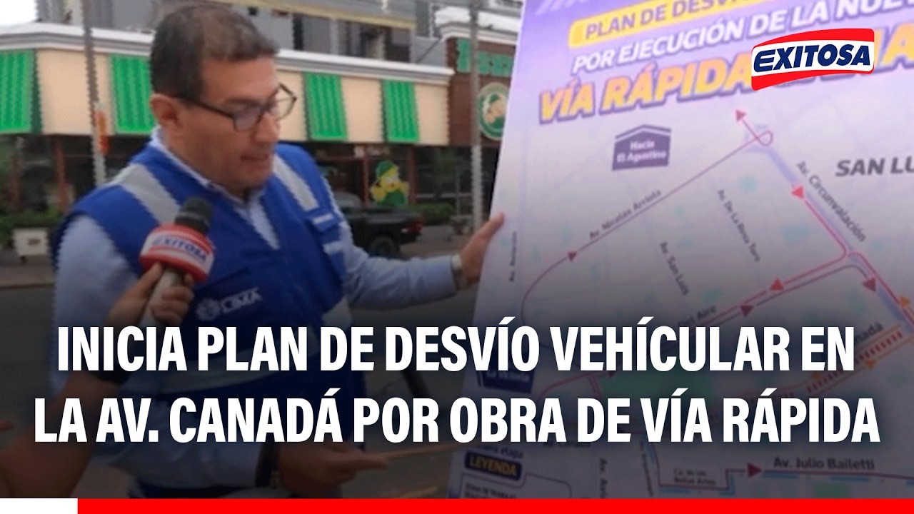 🔴🔵 Inicia plan de desvío vehicular en la av. Canadá por obra de vía rápida