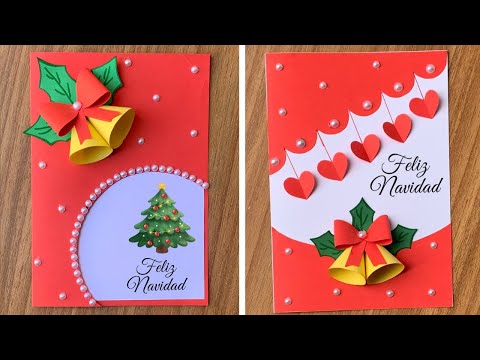 DIY Christmas Card | Tarjeta de Navidad Fácil y Elegante con Campanas 🎄✨