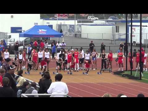 FSB 100m vs Servite Rosary 3-11-15  - Los Alamitos Boys
