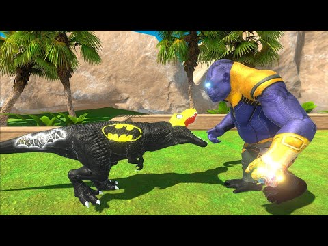 ⚡ Thanos Goro The Giant vs Batman T-Rex  DEATH RUN - 🦖 Animal Revolt Battle Simulator 🦕