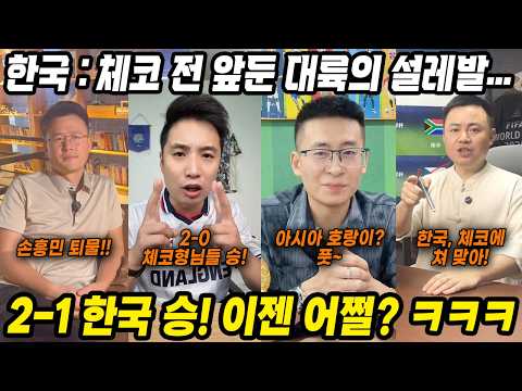 월드컵 중국반응│한국은 체코 피지컬에 완패할 거라던 중국인들│한국 vs 체코 대한민국 2-1 짜릿한 역전승에 태세 전환!│해설진도 흥분하게 만든 오현규와 황인범 활약│중국어로[路]
