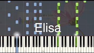 Serge Gainsbourg - Elisa - Medium piano tuto