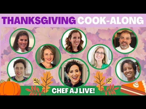AN SOS-FREE VEGAN THANKSGIVING COOK-A-LONG | Chef AJ LIVE! with Friends | Episode: 750