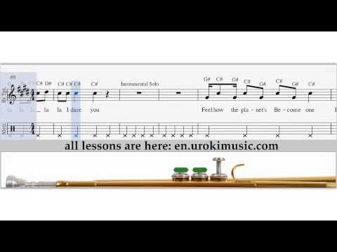 Shakira - La La La - How To Play Trumpet - Sheet Music Fingering Sample Key