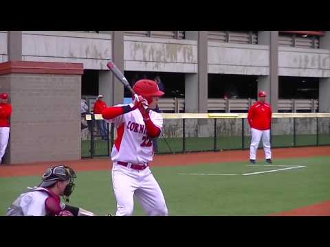 Ellis Bitar   stand up DOUBLE!   Cornell Sophomore Catcher Class of 2018 vs  Harvard HD 720p