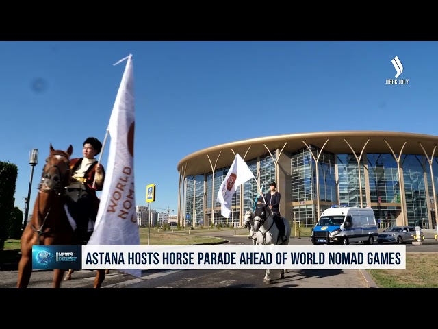 Astana'da Dünya konargöçerler oyunları arifesinde atlı seruven düzenlendi