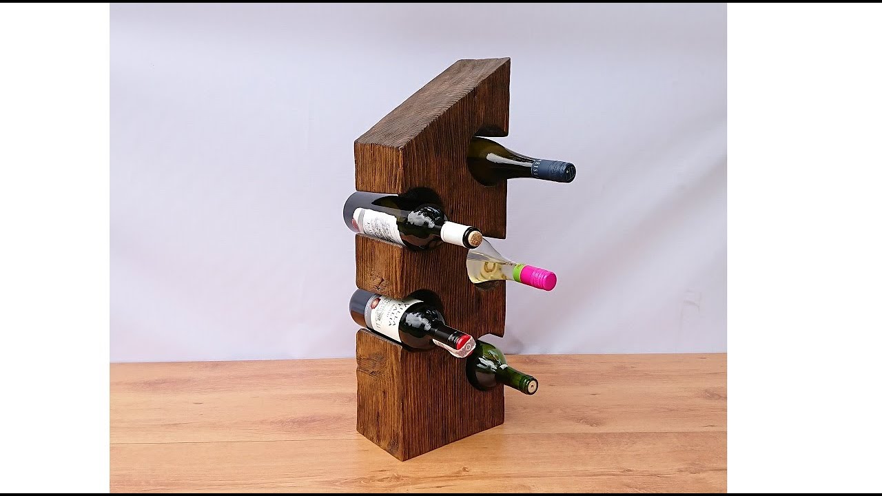 Stojak na wino ze 100 letniej belki, krokwi /Majsterkowanie #20