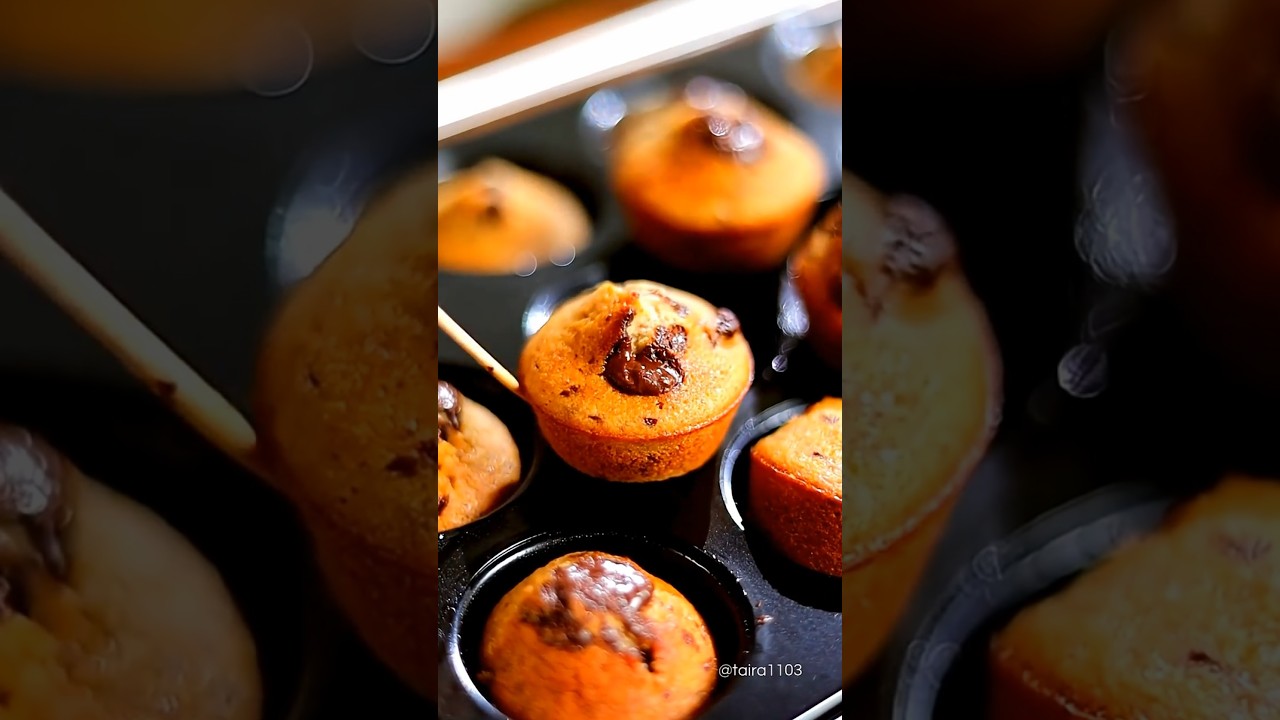 チョコバナナフィナンシェ作った🍫🍌｜komugikodaisuki #shorts #cooking #recipe