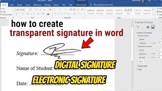 how to create a transparent signature in word