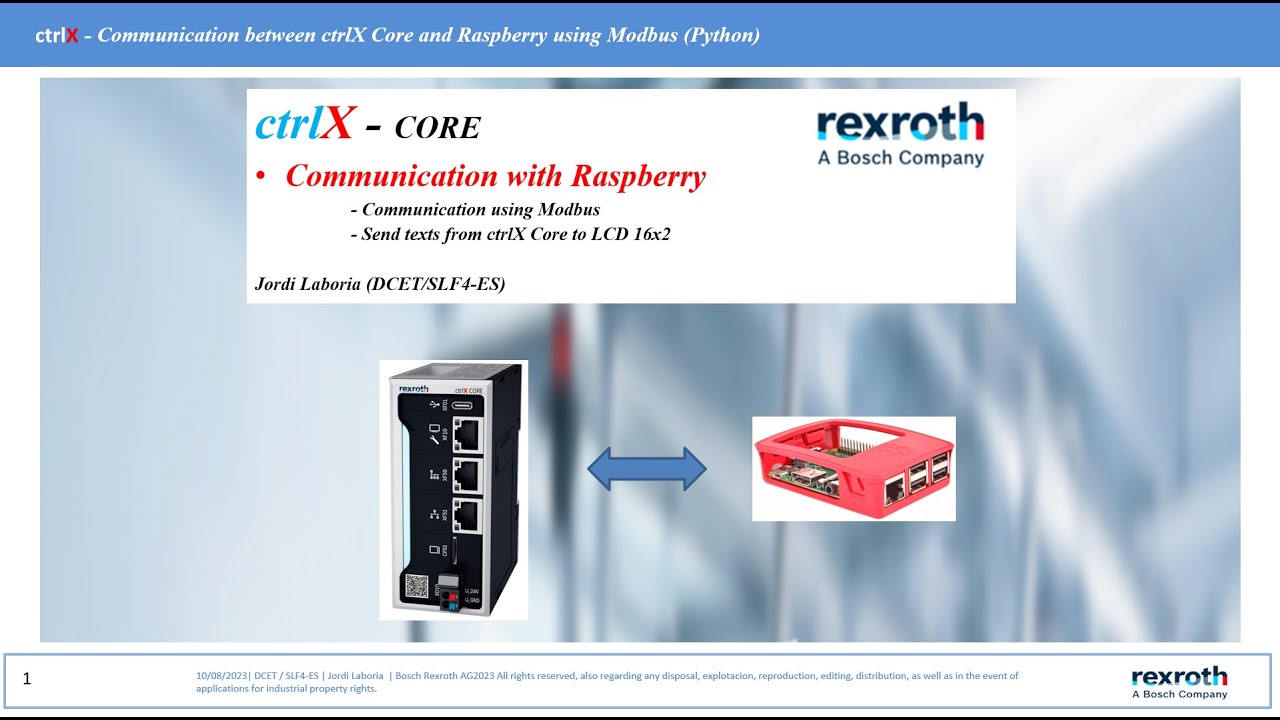 Comunication with Raspberry. With Modbus and using Python and 16x2 LCD