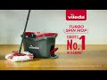 Vileda Easy Wring &amp; Clean Turbo Grindų plovimo šluota su besisukančiu gręžtuvu | Teleskopinė rankena 85 – 123 cm