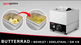 Roue à beurre chauffante Professionnelle - Acier inoxydable - 500W - GN 1/6 - Profondeur 100mm