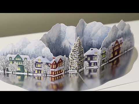 Mountain Village Holiday Pop-Up Cards - Set of 8