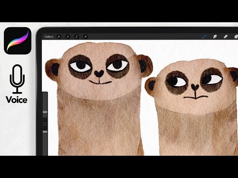 Mischievous Meerkats // Procreate Watercolor Tutorial // Iraville Style Digital Watercolor
