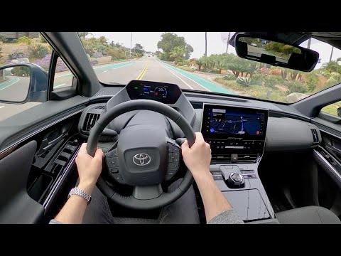 2023 Toyota bZ4X All-Electric SUV (AWD XLE) - POV Test Drive (Binaural Audio)