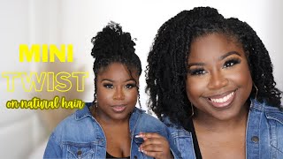 Mini Twist On Natural Hair✨| Afro Kinky Bulk Hair| Winter HairStyle | Eayon Hair