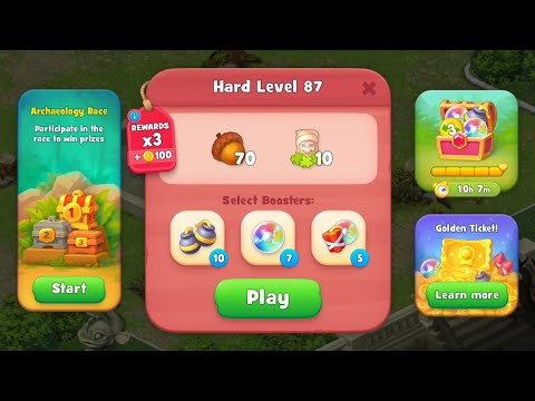 Gardenscapes Level 87 no boosters | F2P (ANDROID, IOS) 4K
