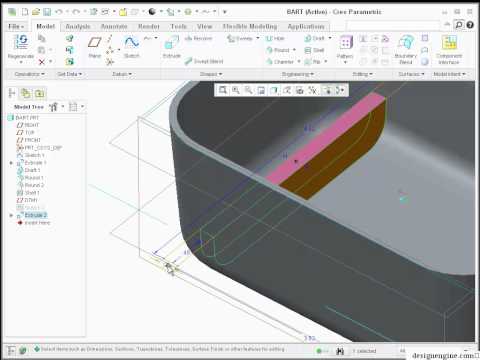 Learn Creo 1.0 - Part 3 | Basic Tutorial to model Plastic Soap Dish Geometry in Pro/E