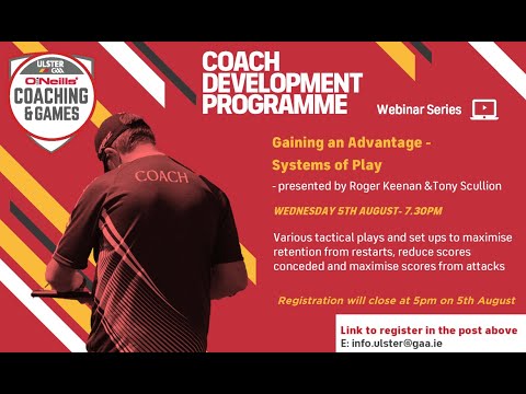 Coach Development Programme Webinar 2 - Gaining an Advantage - Systems of Play