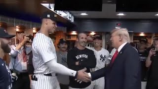 Aaron Judge and President Donald Trump in the Clubhouse