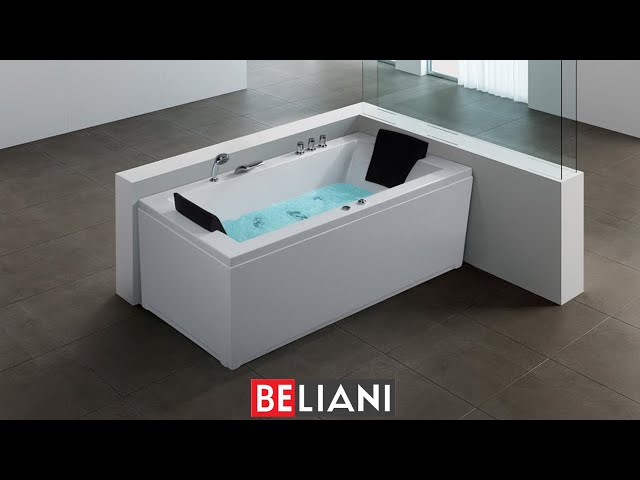 Video Teaser für BELIANI Freestanding Whirlpool Bath LED Lights VARADERO