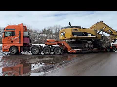 Transporting On Site The Caterpillar 385C Excavator - Sotiriadis/Labrianidis Mining Works